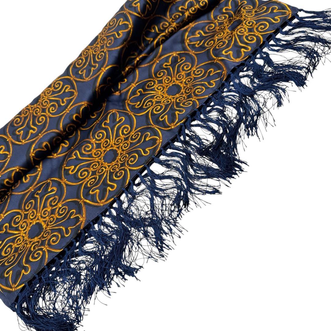 未使用タグ付き ZILLI シルク100% 大判ストール マフラー 総柄