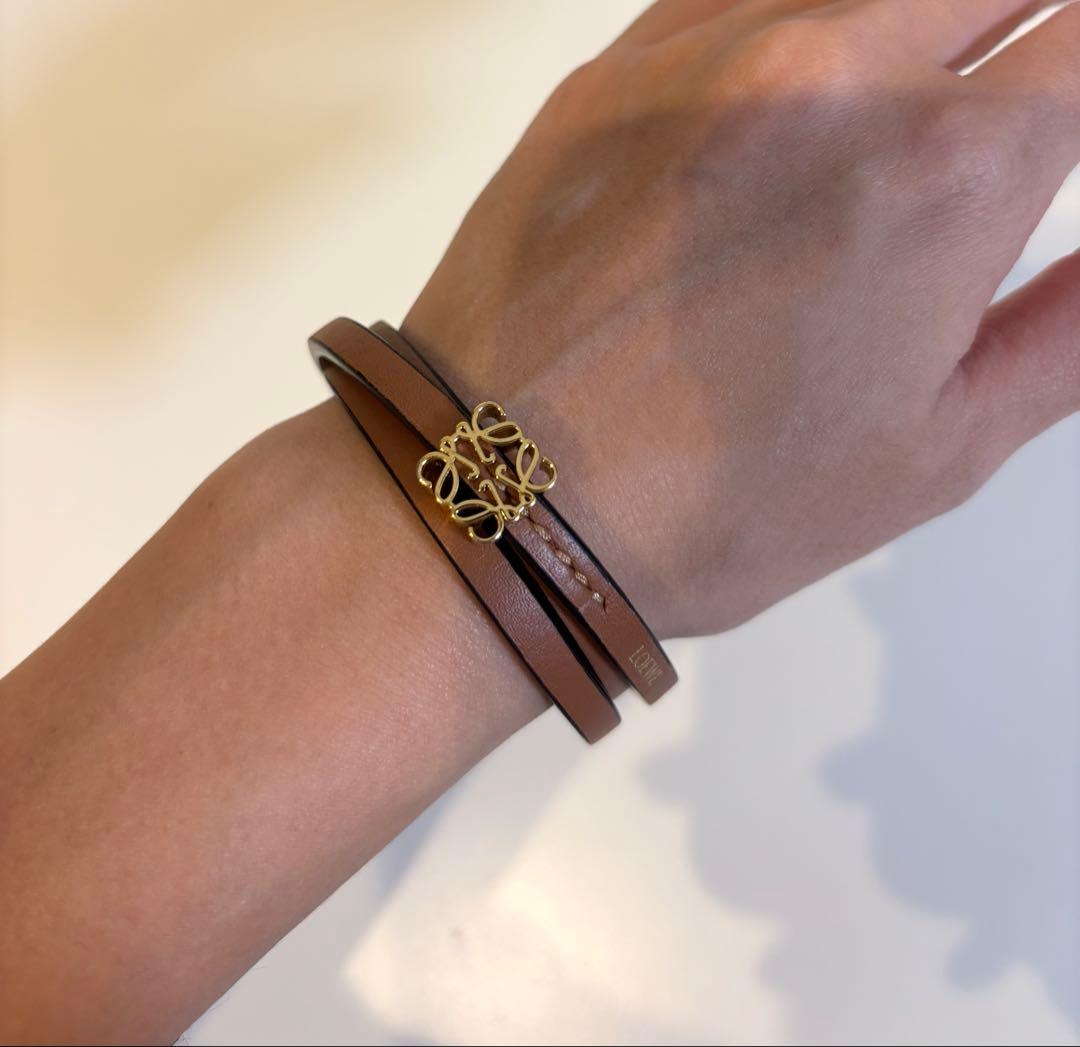 超美品★LOEWE ロエベ　ツイスト バングル（カーフ）タン　ブレスレット