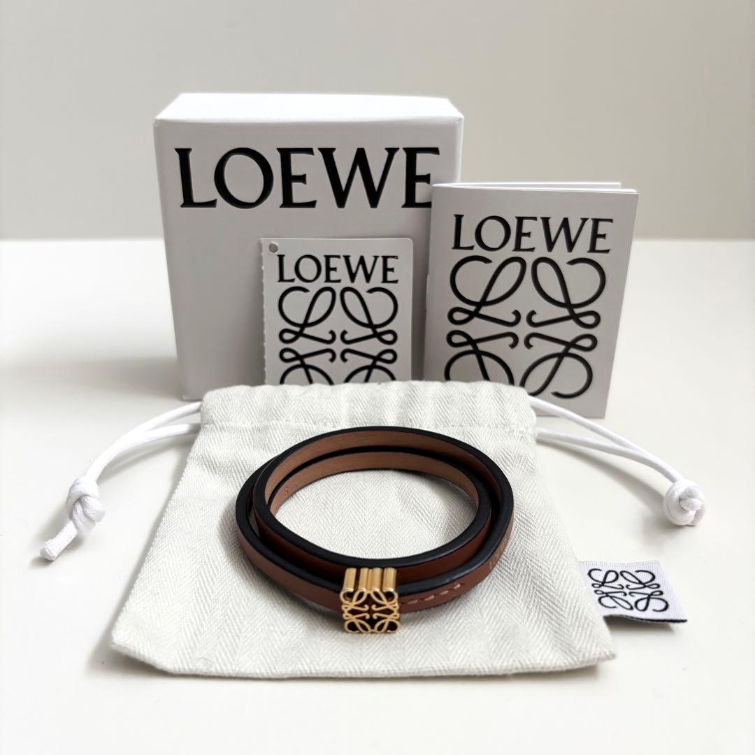 超美品★LOEWE ロエベ　ツイスト バングル（カーフ）タン　ブレスレット