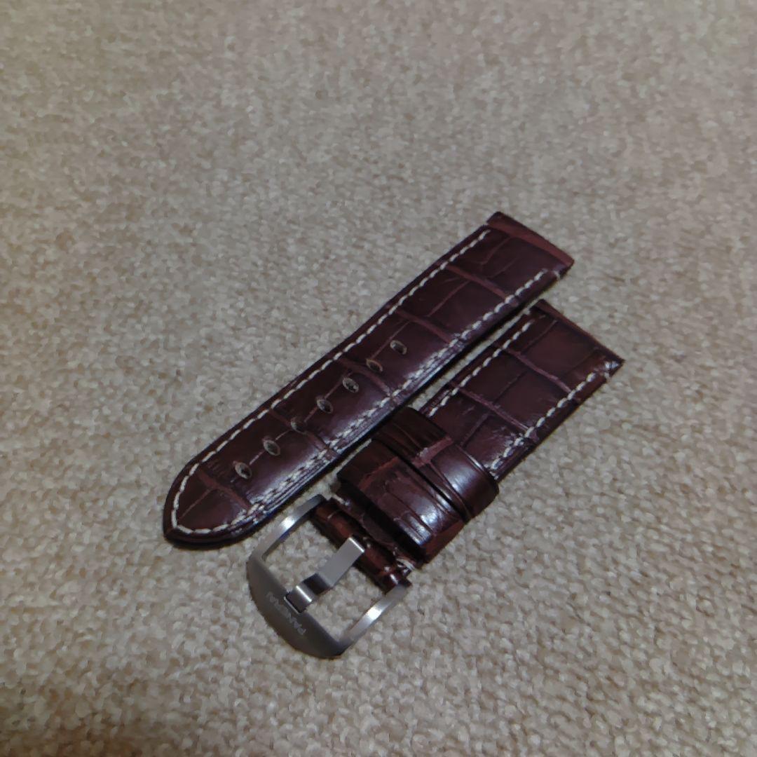 極美品 パネライ純正品 24mm ルミノールアリゲーター +純正品 尾錠チタン