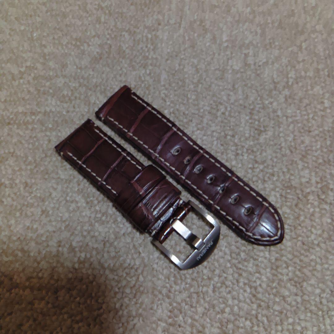 極美品 パネライ純正品 24mm ルミノールアリゲーター +純正品 尾錠チタン