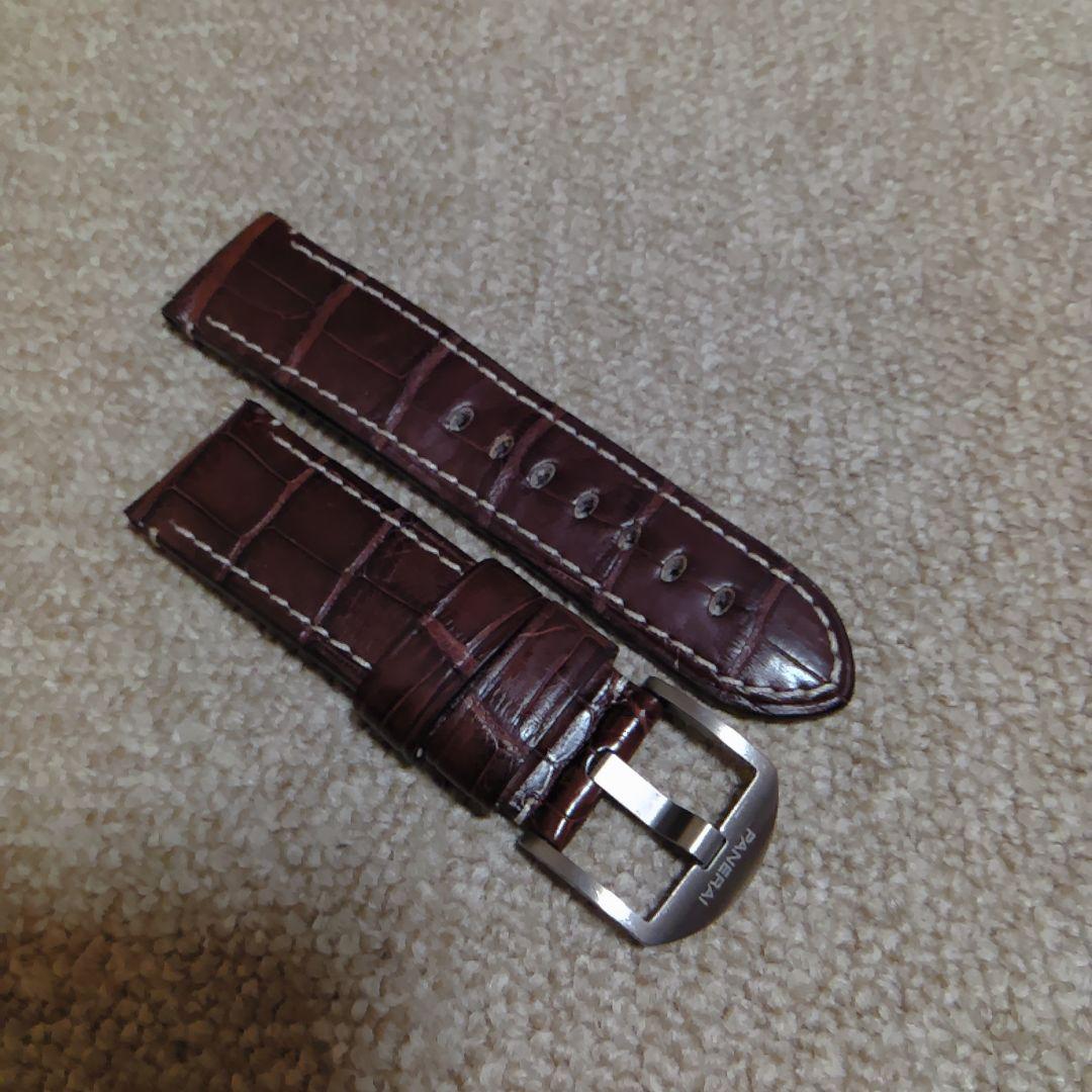 極美品 パネライ純正品 24mm ルミノールアリゲーター +純正品 尾錠チタン