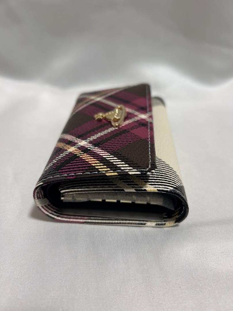 Vivienne Westwoodチェック柄キーケース パープル