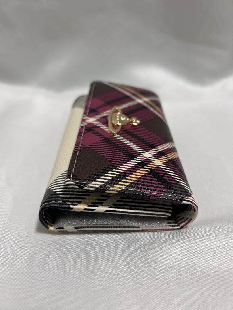 Vivienne Westwoodチェック柄キーケース パープル