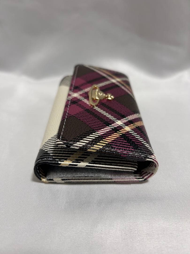 Vivienne Westwoodチェック柄キーケース パープル