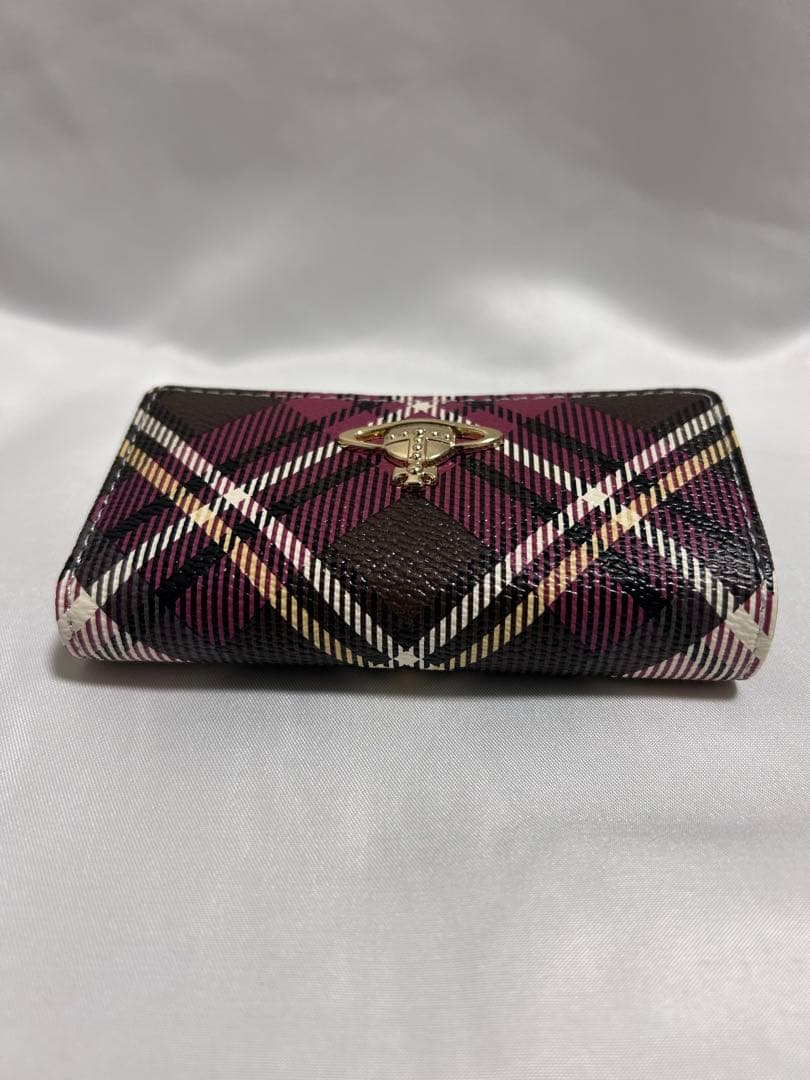 Vivienne Westwoodチェック柄キーケース パープル