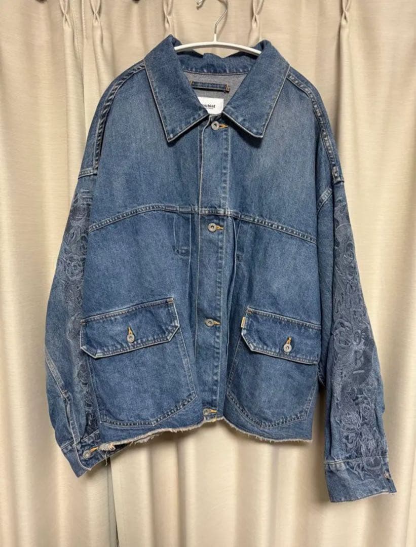 ジャケット・アウター doublet CHAOSEMBROIDERYHEMPDENIM JACKET
