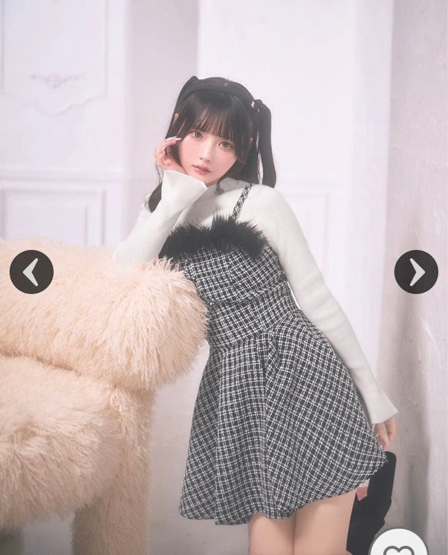 ｍｉｃｈｅｌｌＭａｃａｒｏｎ　フェザーツイードニットセットワンピース