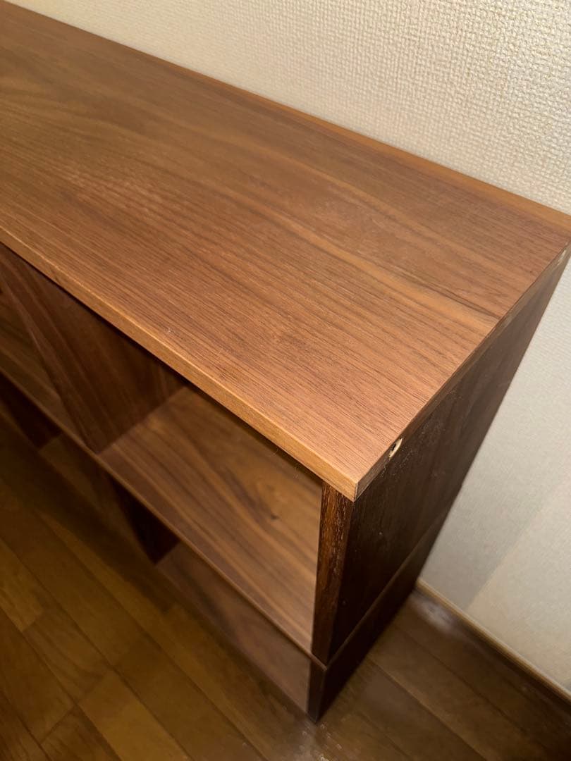 無印良品　muji スタッキングシェルフセット・３段×２列・ウォールナット材