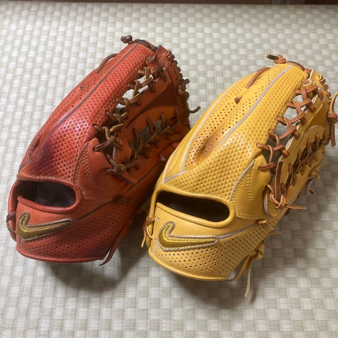 外野手用グローブ　硬式　ナイキ謝道　セット