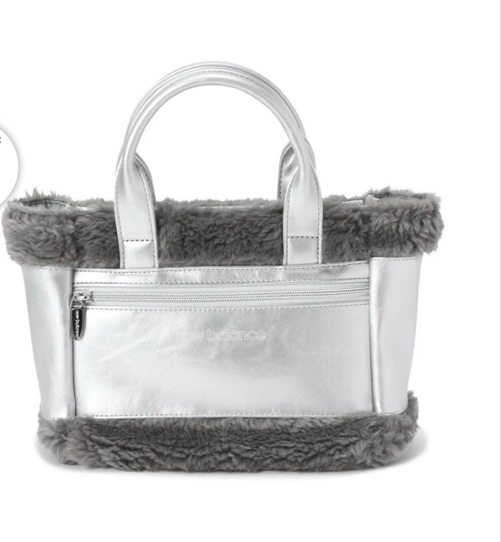 新品タグ付き　ニューバランス　合皮×ボア　カートバッグ　ゴルフ　シルバー