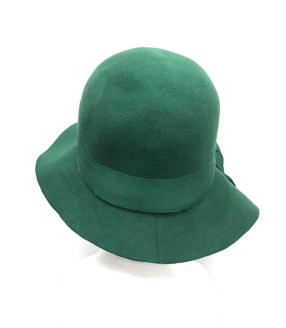 Hilgard Krügerキャペリン緑フェルトハット女優帽MODELLHÜTE