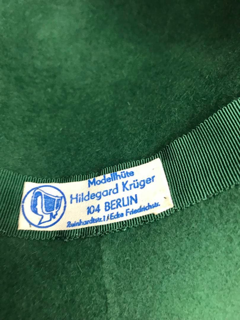 Hilgard Krügerキャペリン緑フェルトハット女優帽MODELLHÜTE