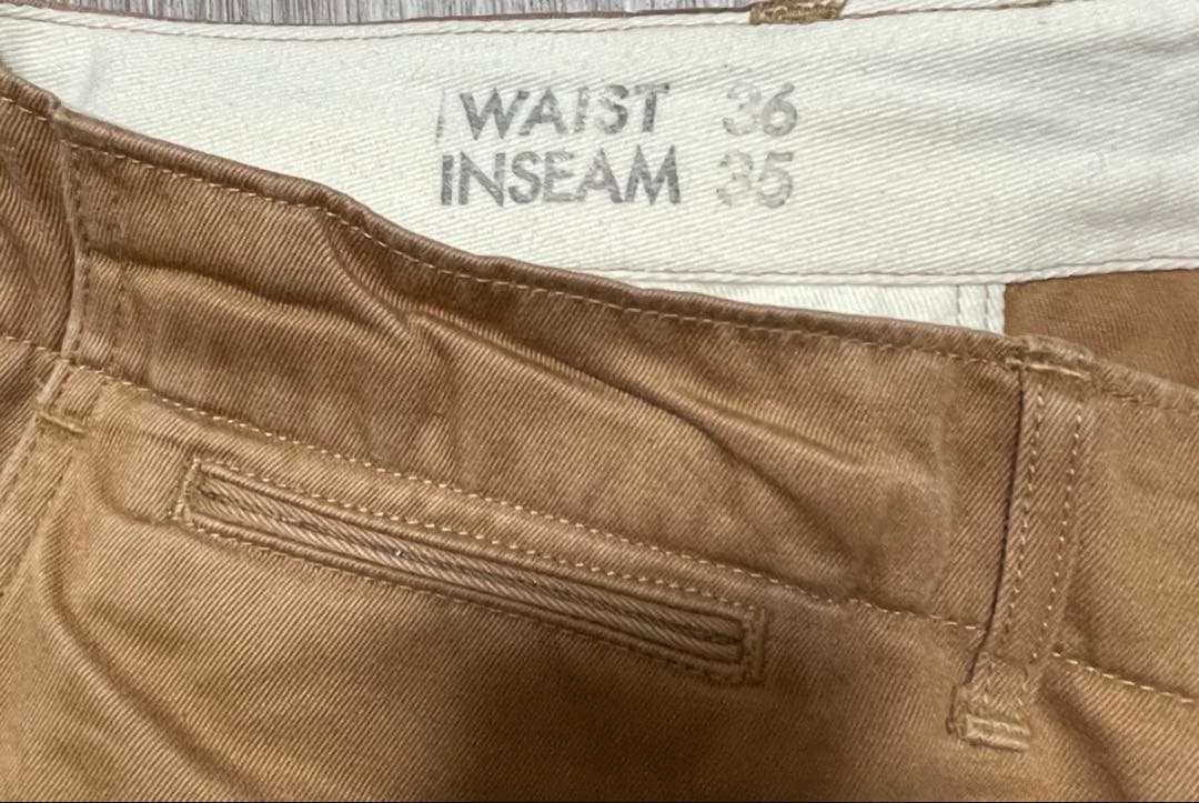 M43035バズリクソンズチノパン1945モデル W36 CAMEL キャメル
