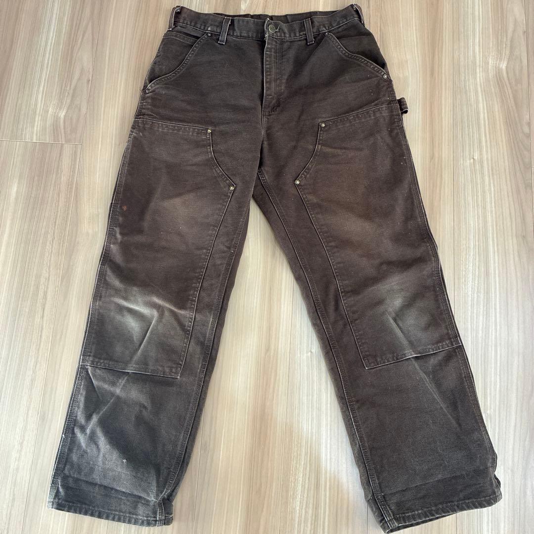 い*け様 カーハート　ダブルニー　ペインターパンツ　ブラウン　32-30