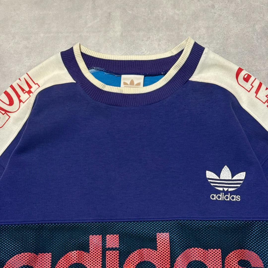 珍品 90s デサント製 adidas メッシュ ロンT DM1466