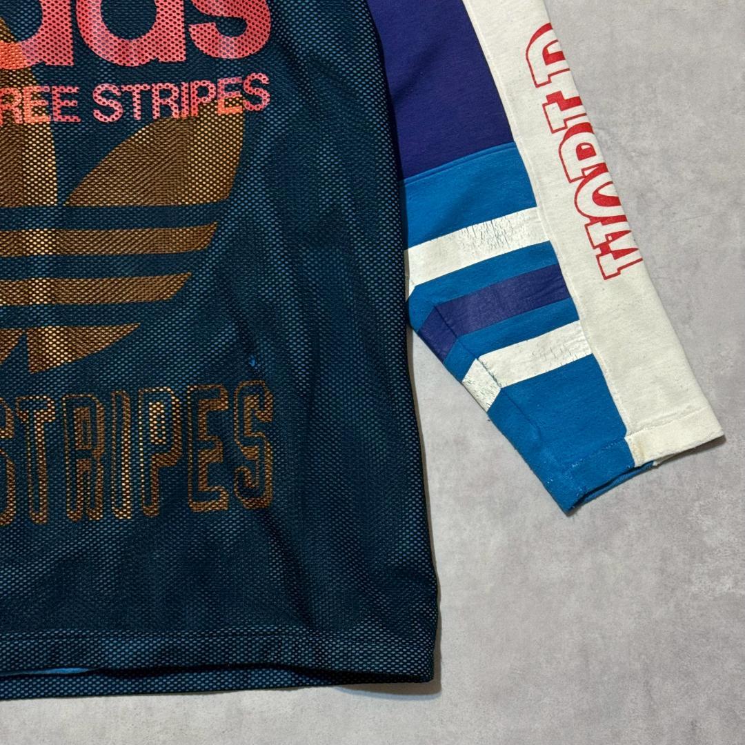 珍品 90s デサント製 adidas メッシュ ロンT DM1466