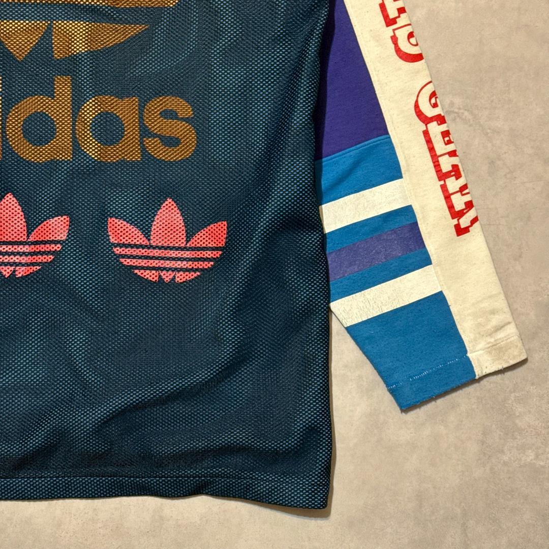 珍品 90s デサント製 adidas メッシュ ロンT DM1466