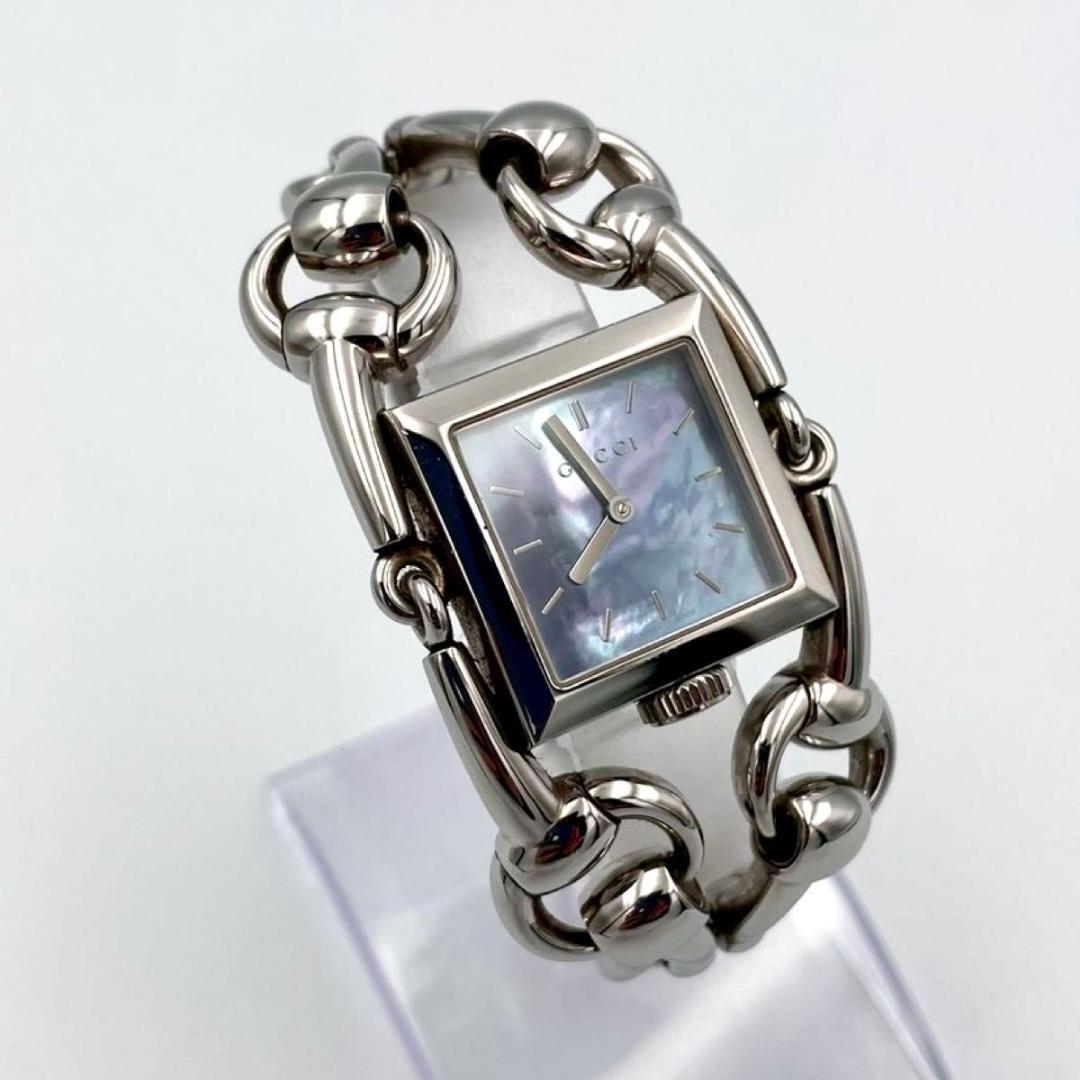 425 希少 グッチ シニョーリア 116.3 腕時計 クォーツ シェル文字盤