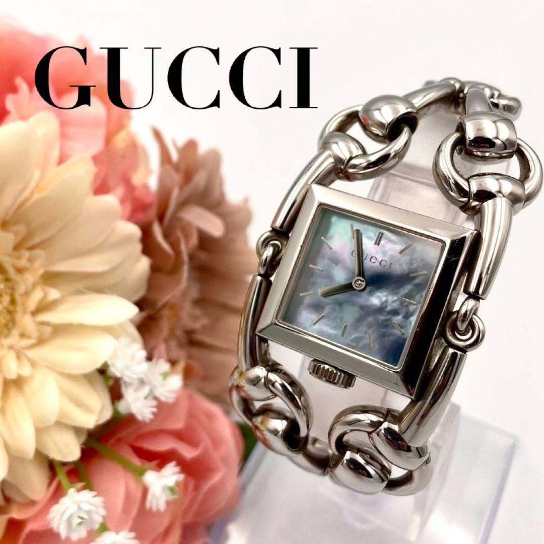 425 希少 グッチ シニョーリア 116.3 腕時計 クォーツ シェル文字盤
