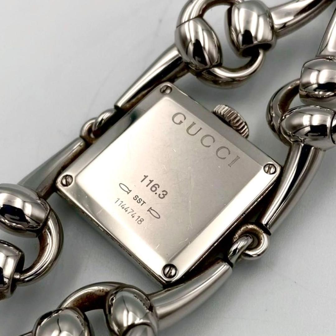 425 希少 グッチ シニョーリア 116.3 腕時計 クォーツ シェル文字盤