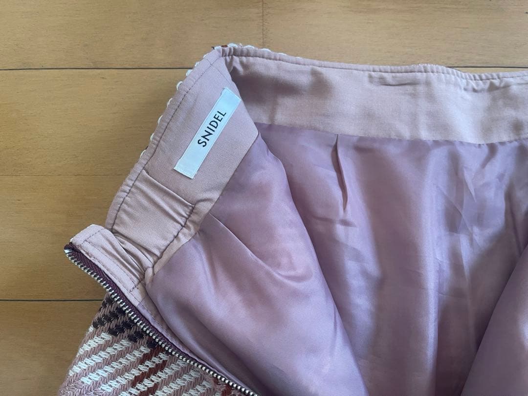 スナイデル ロービングチェックミニスカート 0サイズ ピンク