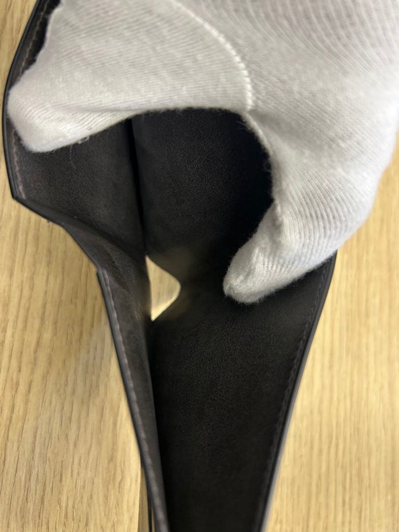 馬車道　今井　クロコダイルレザー 二つ折り財布 ネイビー