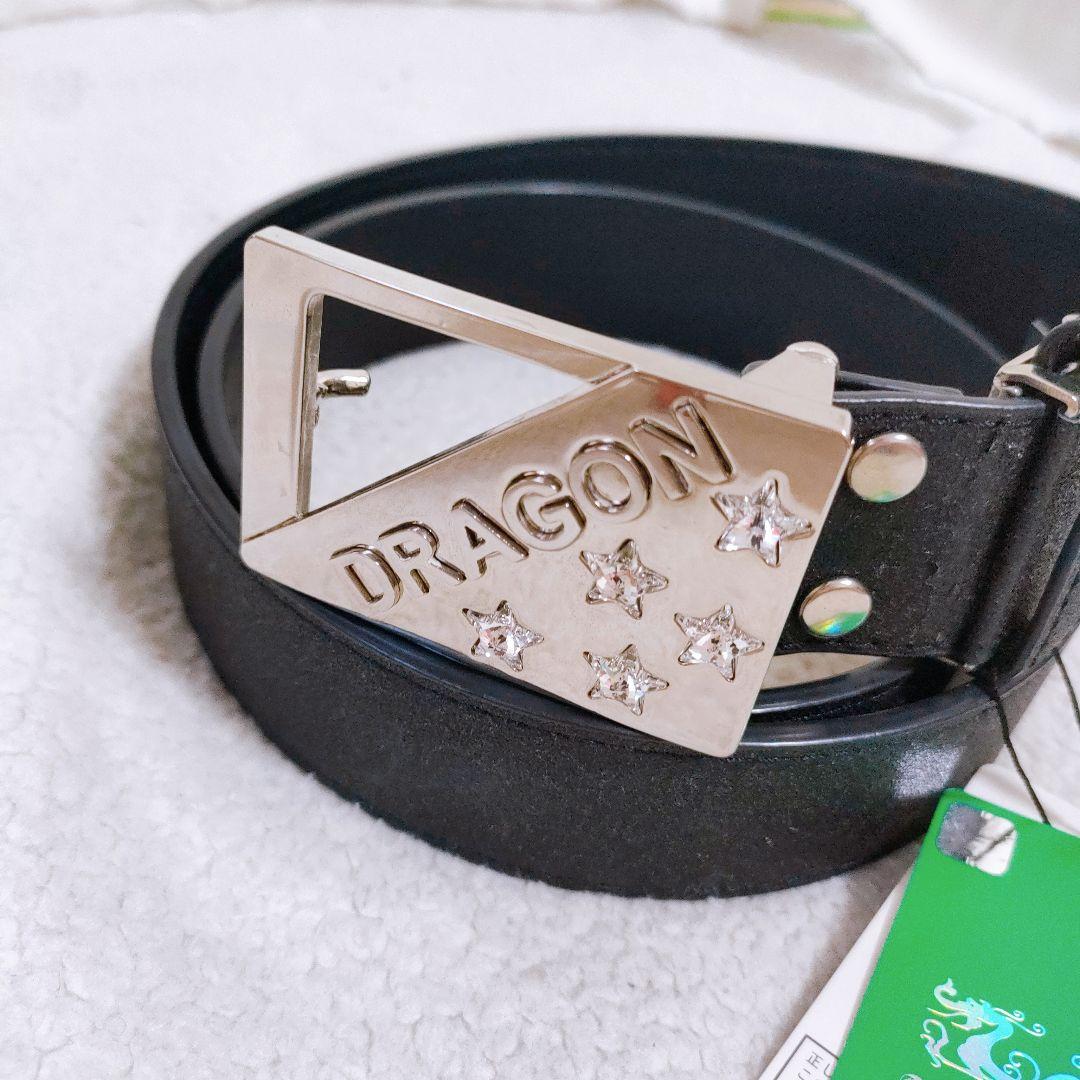 ダンスウィズドラゴン バックルベルト 黒 ゴルフウェア　ビシュー　スター　新品