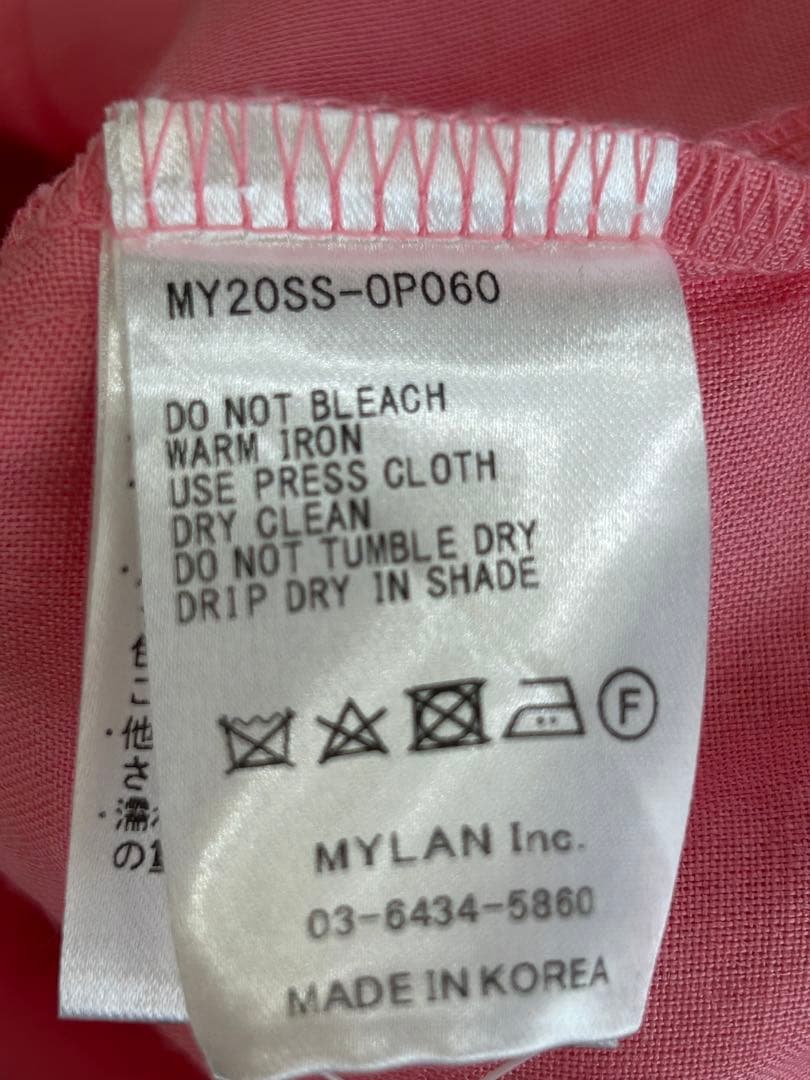 マイラン　リネン　コンビネゾン　ピンク