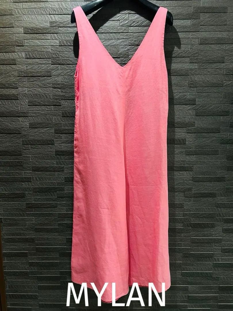 マイラン　リネン　コンビネゾン　ピンク