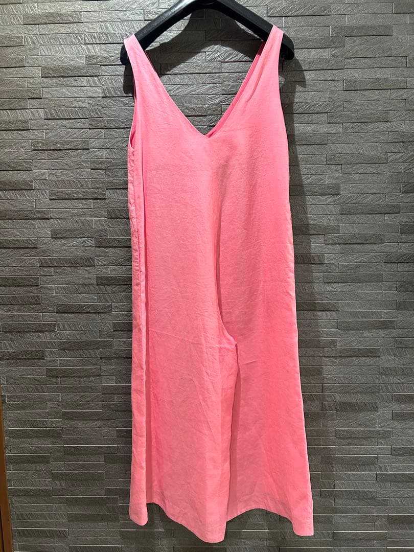 マイラン　リネン　コンビネゾン　ピンク