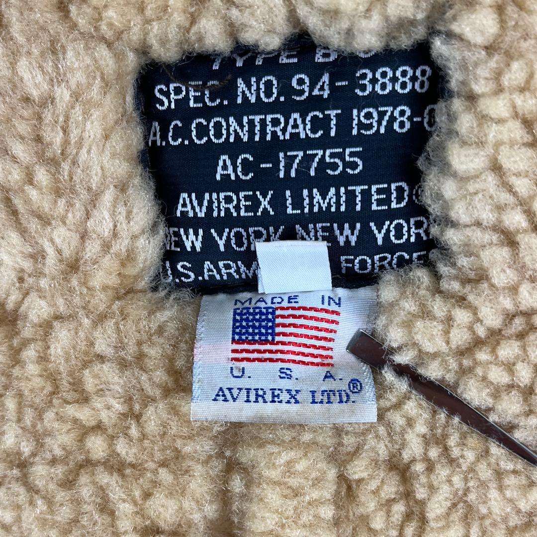 ★超希少★難あり AVIREX B-3ムートンフライトジャケット USA製 38
