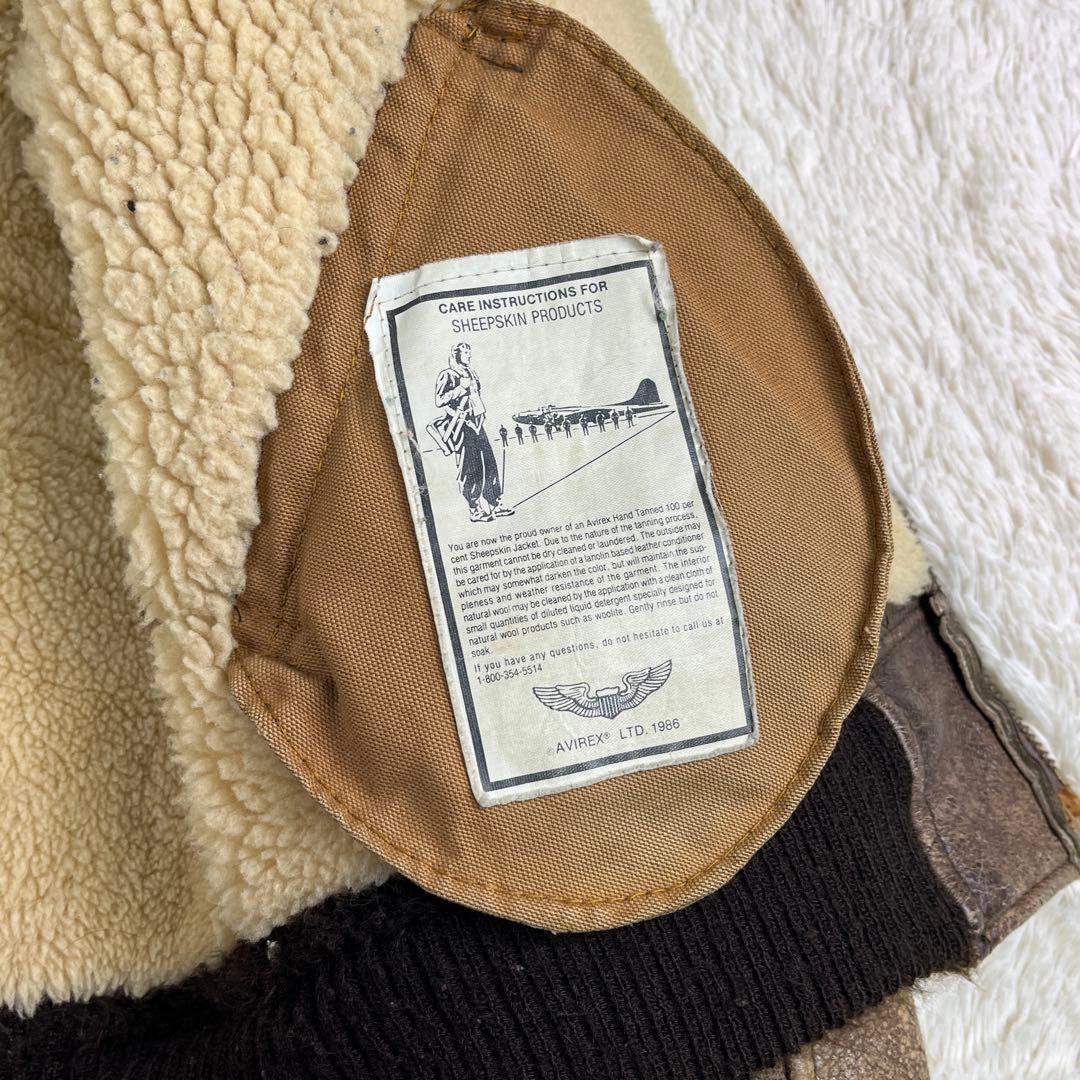 ★超希少★難あり AVIREX B-3ムートンフライトジャケット USA製 38