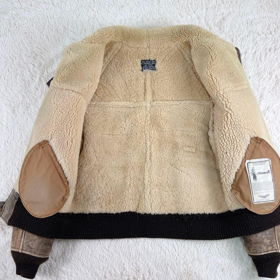 ★超希少★難あり AVIREX B-3ムートンフライトジャケット USA製 38