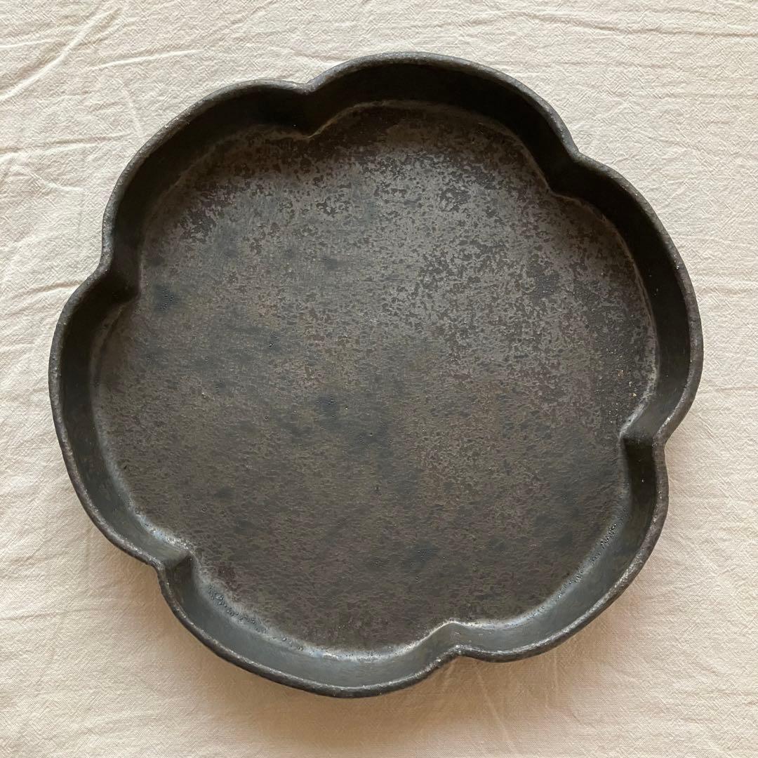 【はちはち様用　新品未使用】安福由美子　錆輪花盆皿　3枚セット