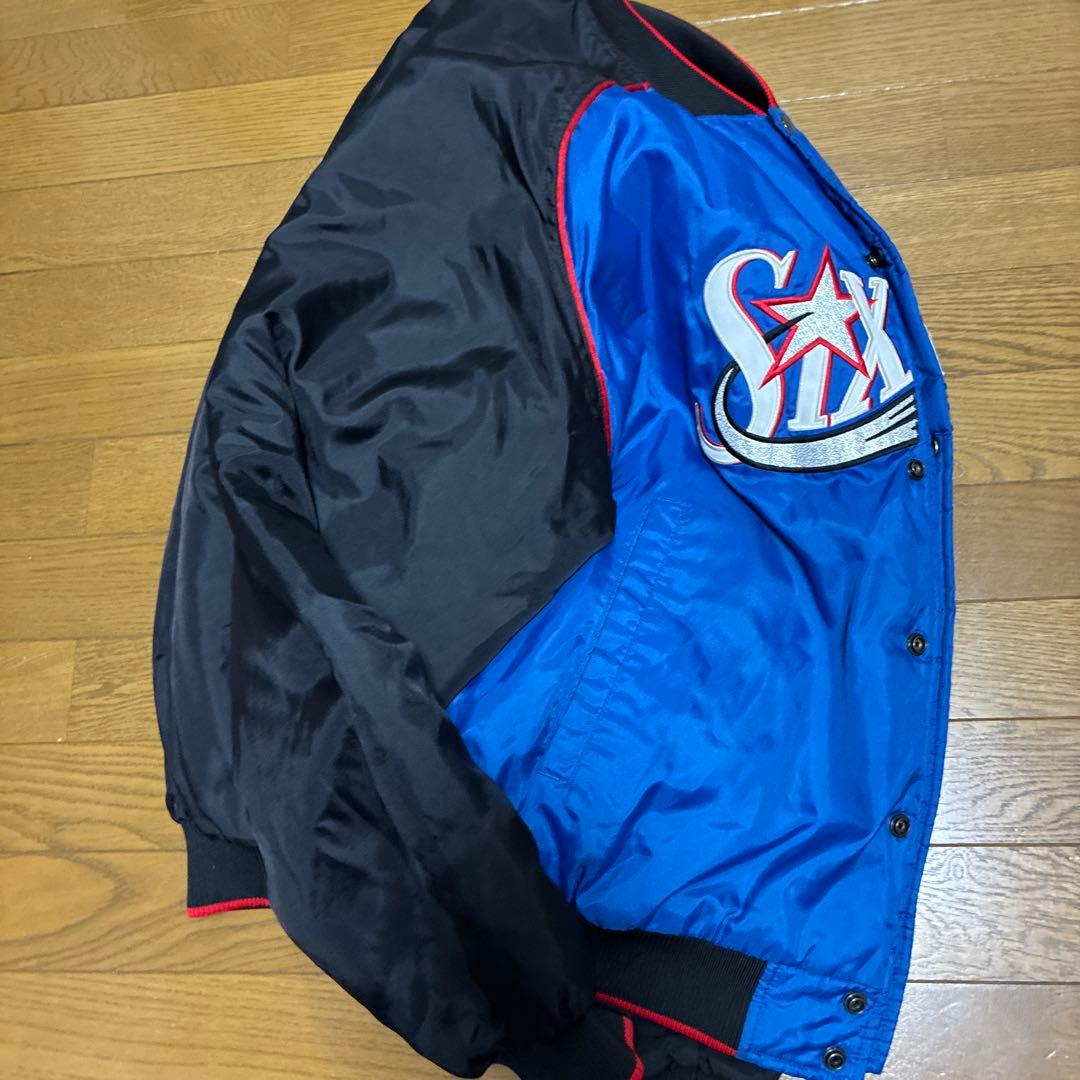 NIKE NBA 76ers 90s? ビンテージ ナイロンスタジャン L 古着