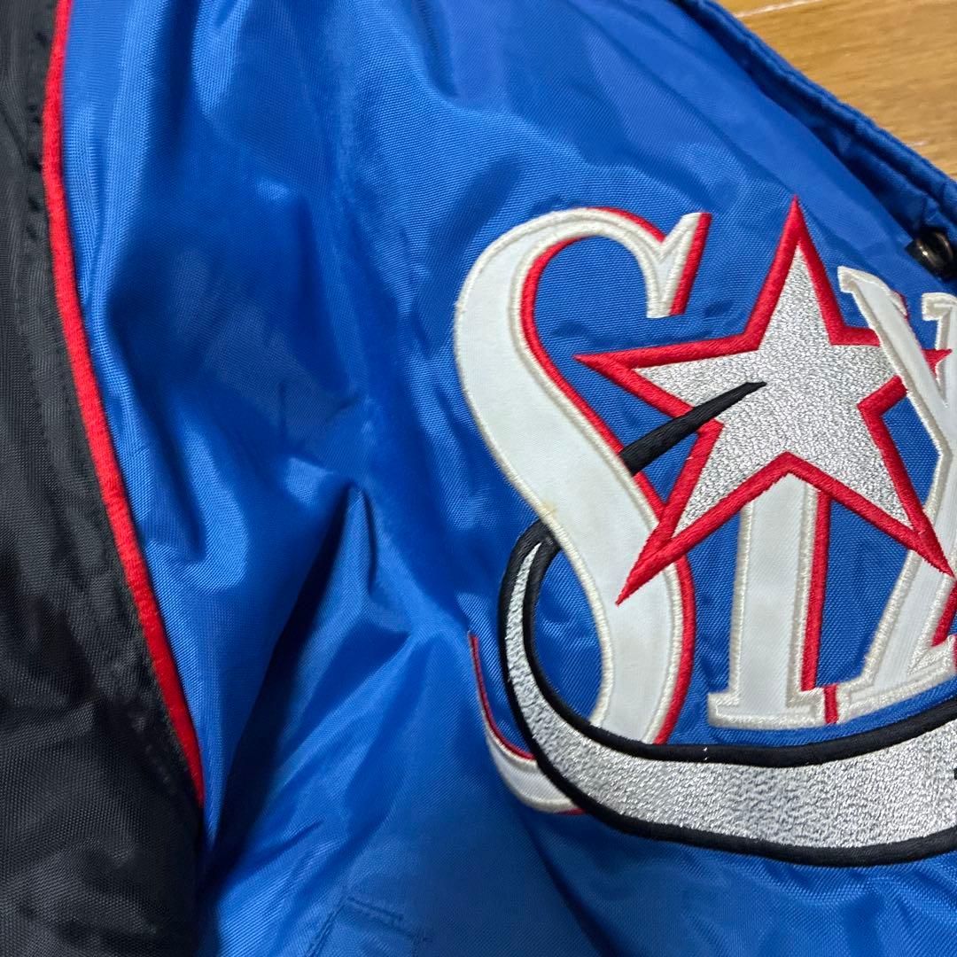 NIKE NBA 76ers 90s? ビンテージ ナイロンスタジャン L 古着