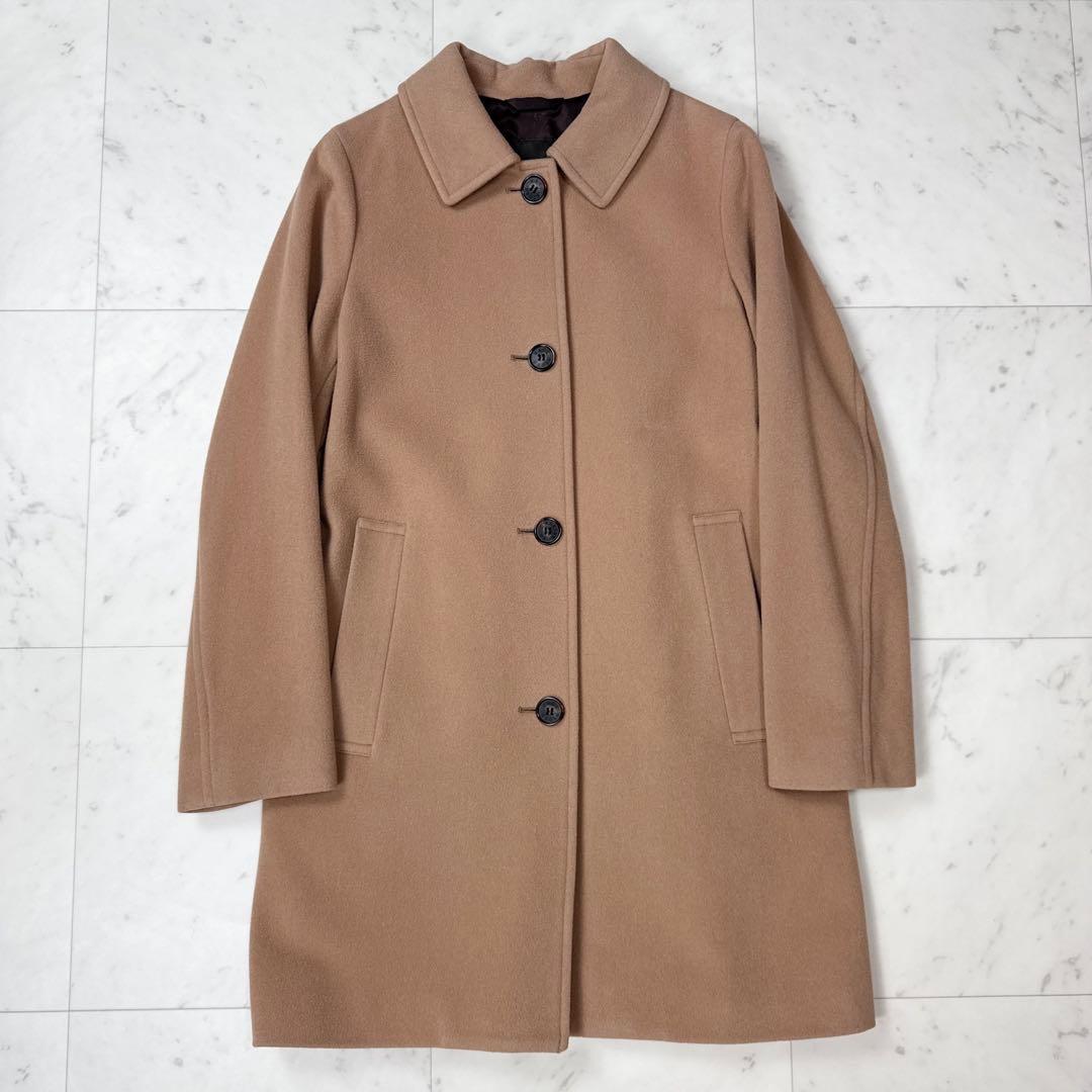 美品 マッキントッシュロンドン メルトンステンカラーコート キャメル サイズ38