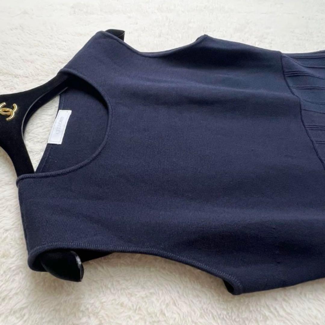 【セルフォード】レーヨンニットロングワンピース☆ノースリーブ☆クルーネック☆M