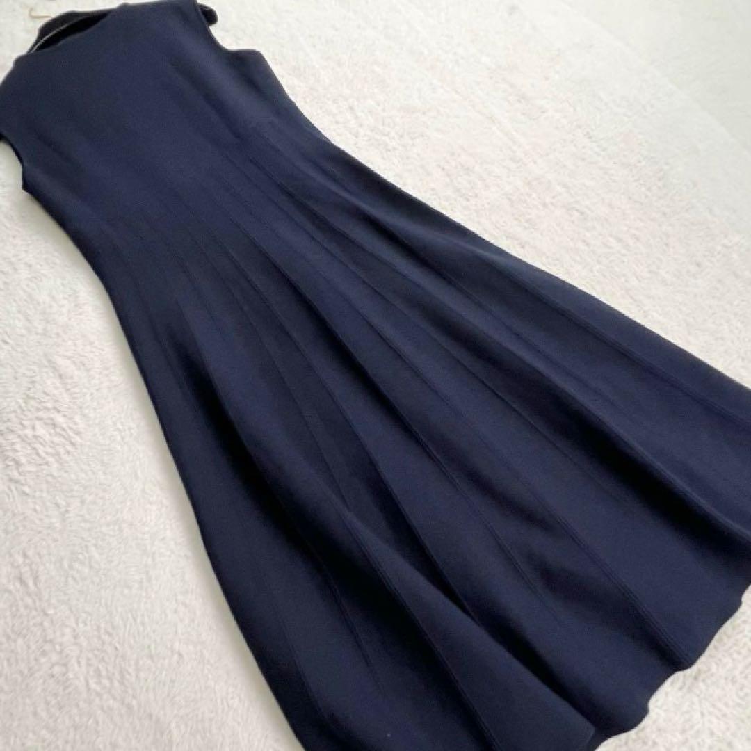 【セルフォード】レーヨンニットロングワンピース☆ノースリーブ☆クルーネック☆M