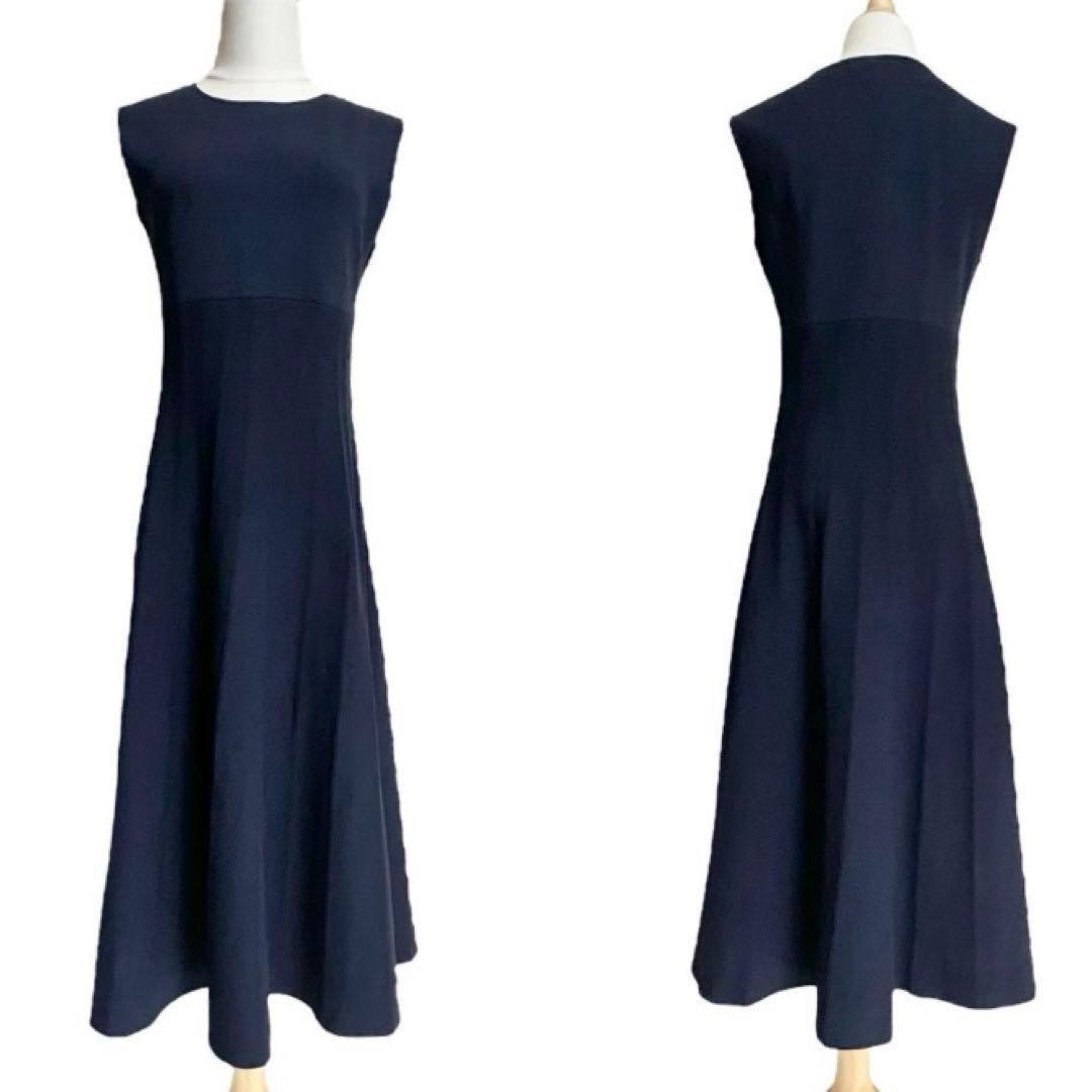 【セルフォード】レーヨンニットロングワンピース☆ノースリーブ☆クルーネック☆M