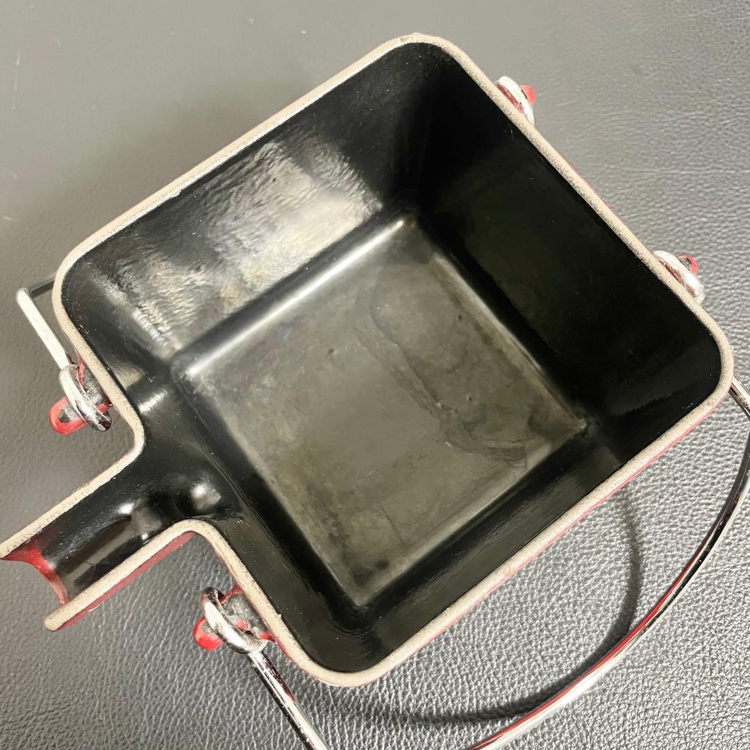 【レア廃盤品】staub ストウブ スクエアティーポット 赤色 専用台座付き