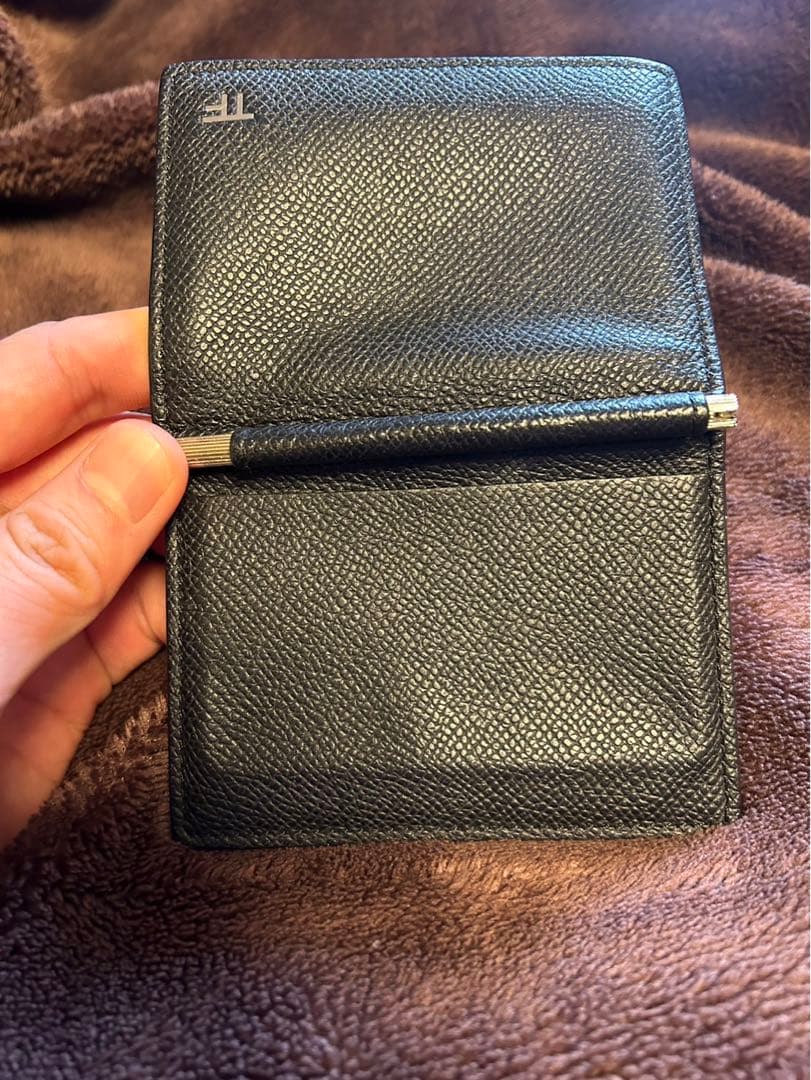 【美品】トムフォード　マネークリップ　折り財布　黒