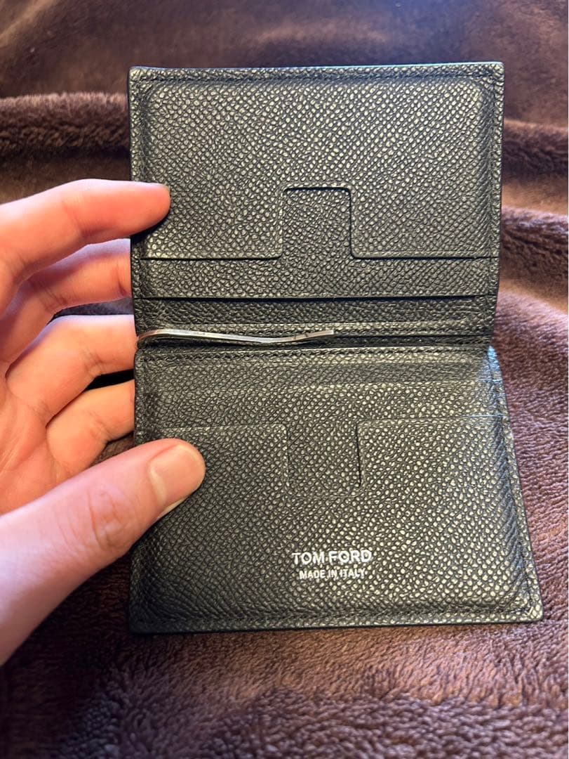 【美品】トムフォード　マネークリップ　折り財布　黒
