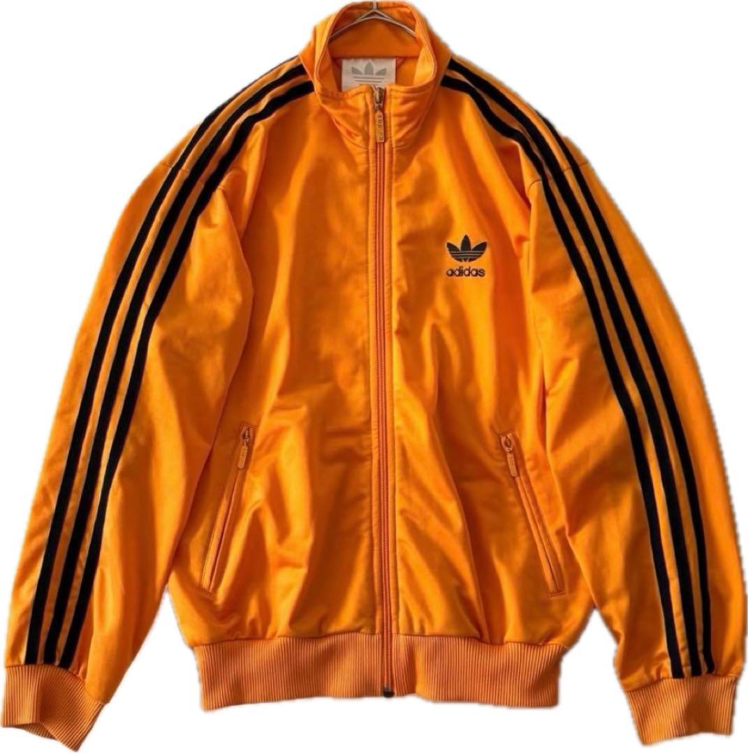 80’s adidas firebird トラックジャケット オレンジ 黒