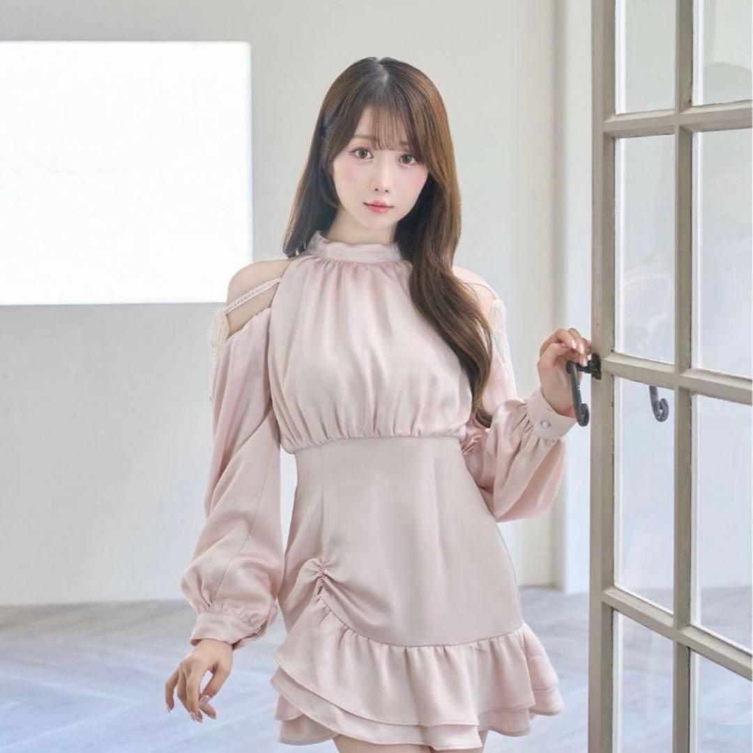RoseMuse ロゼミュOpenshoulderminidress pink