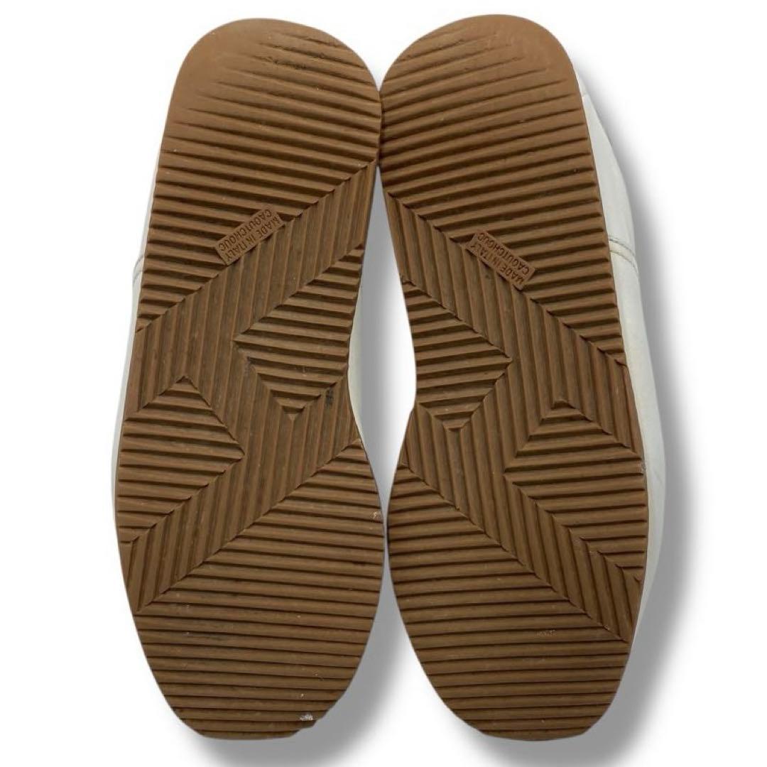 良品 HERMES クイック スニーカー H ロゴ レザー 23.5 ホワイト