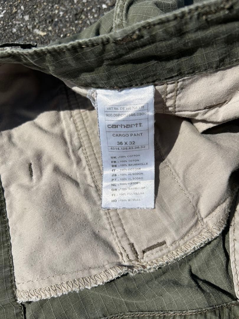 90s Carhartt 極太パンツ 36/32古着 オリーブ