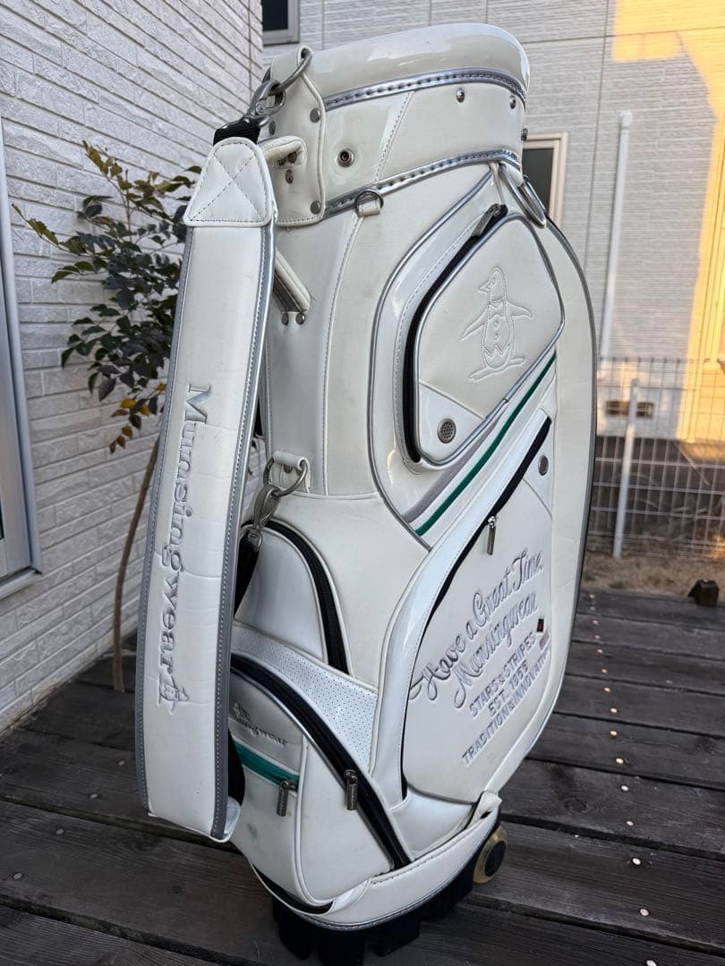 マンシングウェア ゴルフ キャディバッグ キャスター付き ホワイト