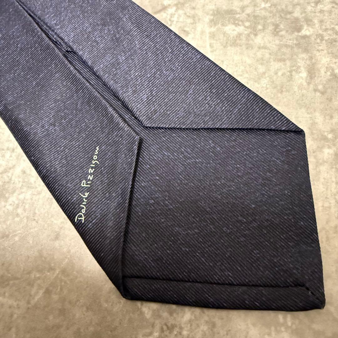 【✨極美品✨】BVLGARI ブルガリ ネクタイ ソリッド 無地 ネイビー 希少